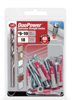Hillman DuoPower 40-lb #8 x 1-9/16-in Anchors with Screws Included 18 -Pack