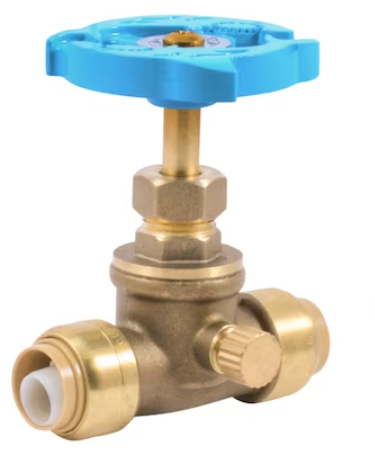 SharkBite 1/2-in Push-to-connect x 1/2-in Push-to-connect Brass Multi turn Stop Stop and waste valve