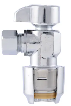 SharkBite 1/2-in Push-to-connect x 3/8-in Compression Brass Quarter turn Stop Angle valve