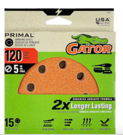 Gator 15 -Piece Aluminum oxide 120 -Grit Disc Sandpaper