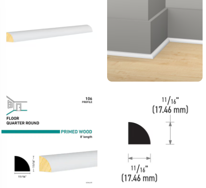11/16-in x 8-ft Pine 106 Quarter round Moulding