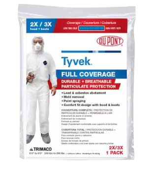 Trimaco Tyvek Adult unisex White Long sleeve Coverall ( 3XL )