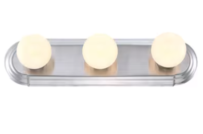 Project Source Manistee 18-in 3 Light Brushed Nickel Traditional Bathroom Vanity light bar