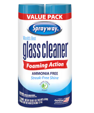 Sprayway glass cleaner 23 -fl oz Aerosol spray Glass Cleaner 2 -Pack