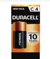 Duracell Coppertop Alkaline C Batteries ( 4 -Pack )