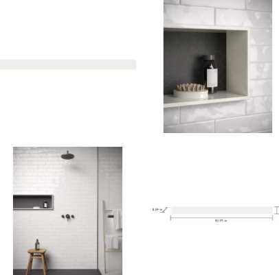 Satori White Cotton 6-in x 84-in Polished Composite Sill Tile