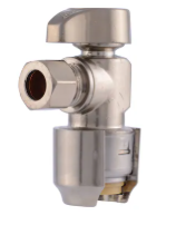 SharkBite 1/2-in Push-to-connect x 3/8-in OD Compression Brushed nickel Quarter turn Stop Angle valve