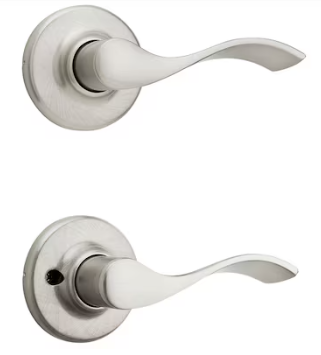 Kwikset Balboa Satin nickel Interior or Exterior Hall/Closet Passage Door Handle