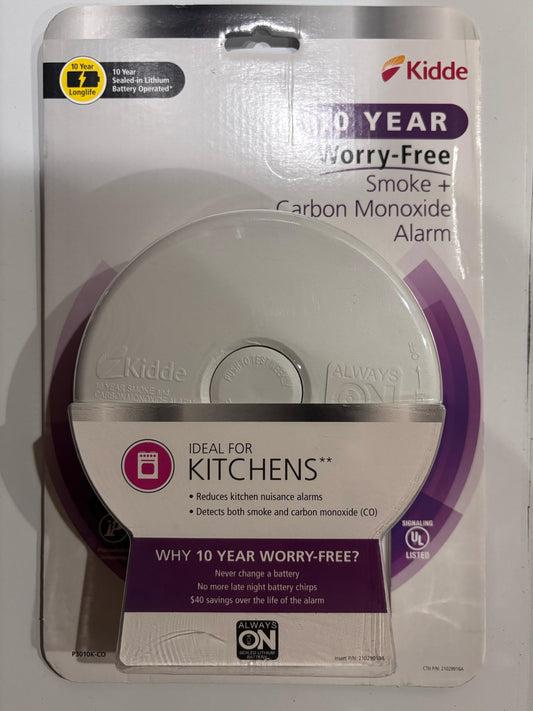 Kidde 10-Year Worry Free Battery Smoke and Carbon Monoxide Detector, Photoelectric Sensor (3-Pack) 21029899-3