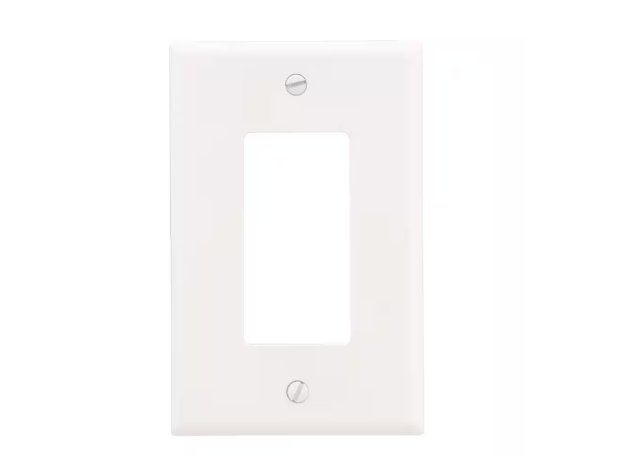Leviton 1-Gang White Decora/Rocker Plastic Standard Wall Plate (1-Pack) 80401-W
