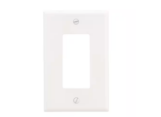 Leviton 1-Gang White Decora/Rocker Plastic Standard Wall Plate (1-Pack) 80401-W