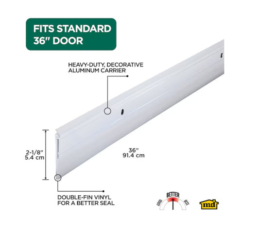 M-D 36-in White Door Sweep (Install with Screws)