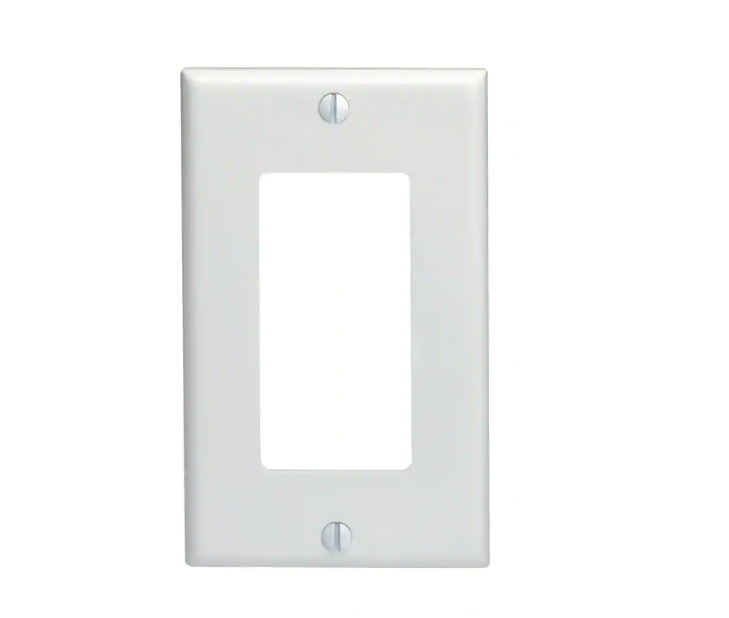 Leviton 1-Gang White Decora/Rocker Plastic Standard Wall Plate (1-Pack) 80401-W