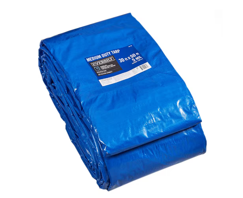 Everbilt 30 ft. x 50 ft. Blue Medium Duty Tarp