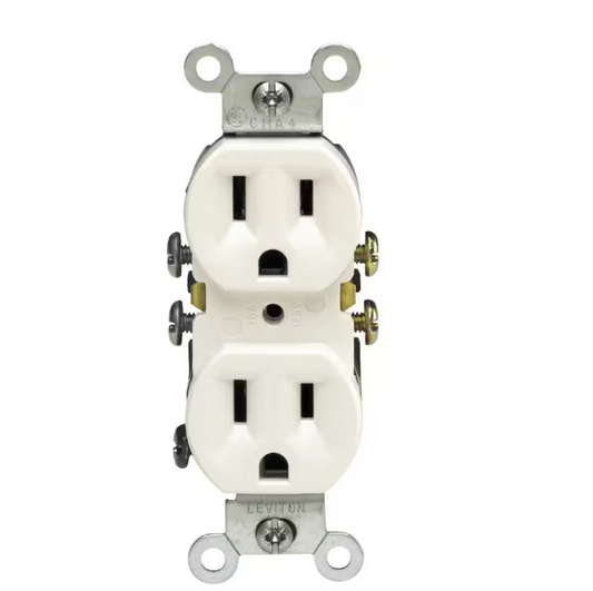 Leviton 15 Amp 125 V Duplex Outlet/Receptacle, White (1-Pack) 5320-W