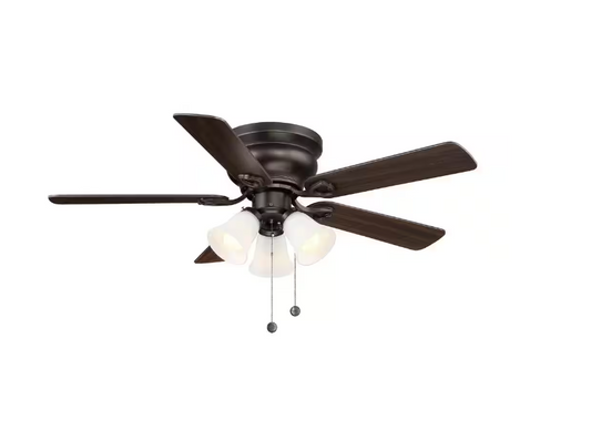 Clarkston II 44 in. LED Indoor Oil Rubbed Bronze Ceiling Fan with Light Kit