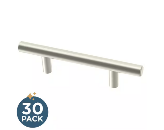 Franklin Brass 30-Pack Simple Bar 3 in. (76 mm) Modern Cabinet Drawer Pulls in Stainless Steel