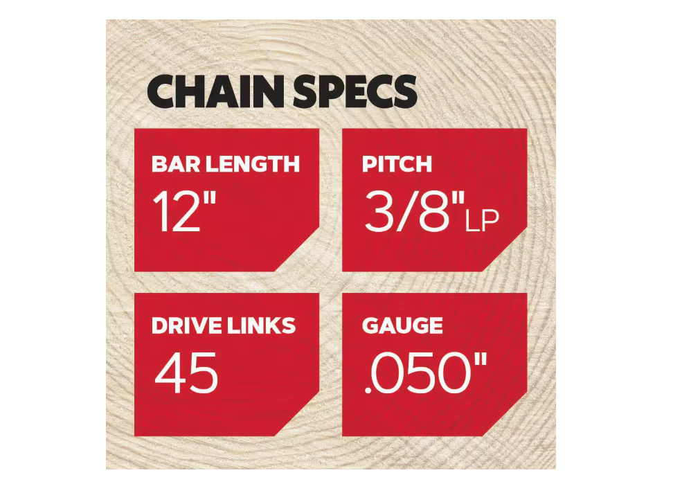 Oregon S45 Chainsaw Chain for 12 in. Bar, Fits Echo, Craftsman, Poulan, Makita, Remington, Husqvarna and more
