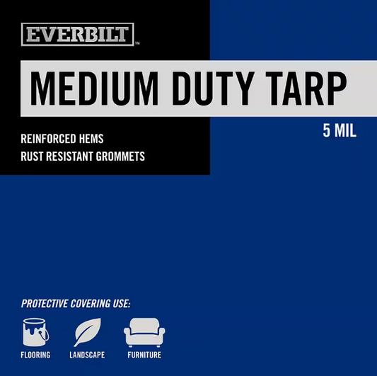 Everbilt 30 ft. x 50 ft. Blue Medium Duty Tarp