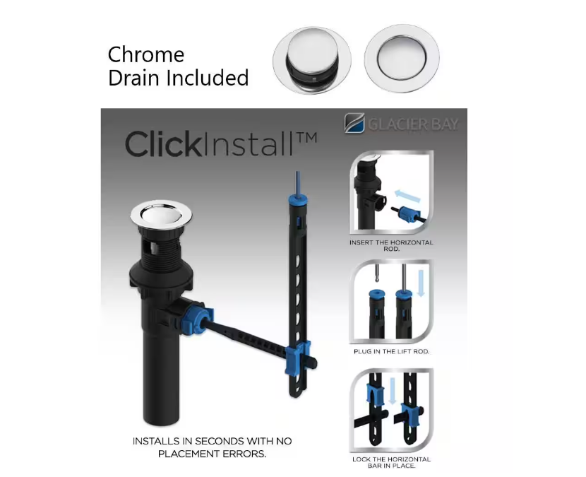 Glacier Bay Constructor 4 in. Centerset Double-Handle Low-Arc Bathroom Faucet in Polished Chrome