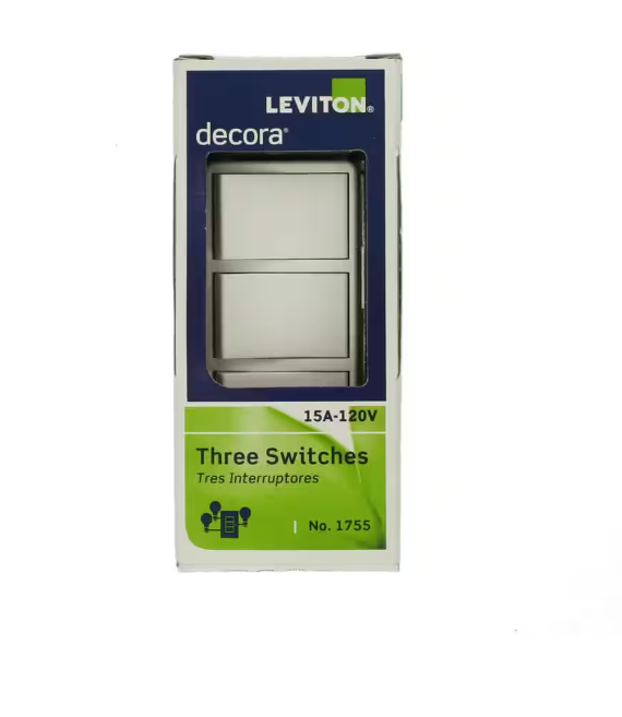 Decora 15 Amp 3-Rocker Combination Switch, White 1755-WS