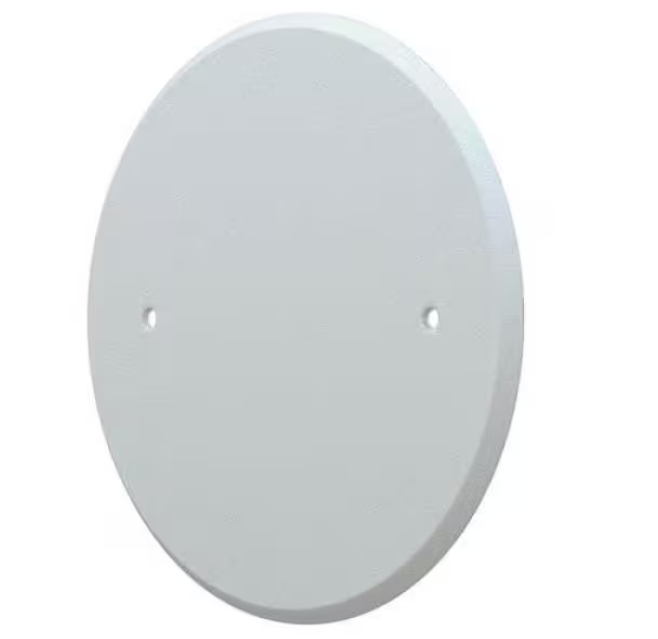 Commercial Electric 5 in. Round (Fits 3.25 in. Box) Blank Metal Wall Plate, White (Paintable)
