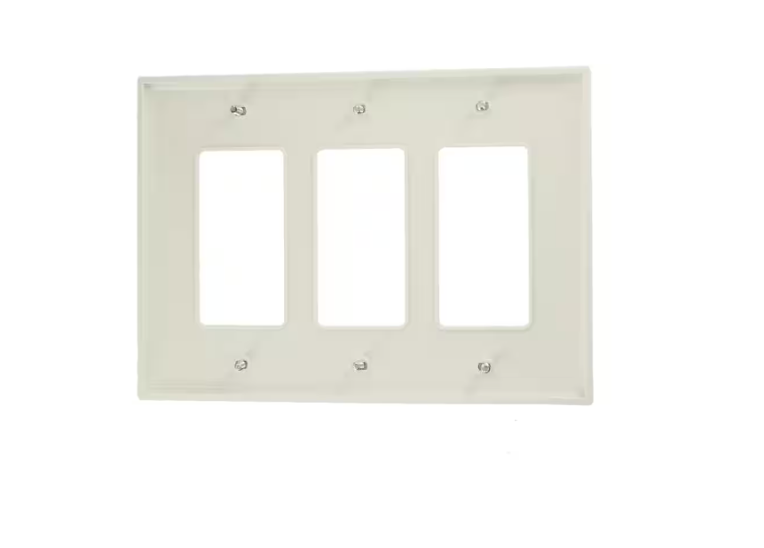 3-Gang White Decora/Rocker Nylon Midway/Midsize Wall Plate (1-Pack) PJ263-W
