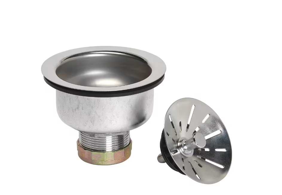 Ball Lock Kitchen Sink Strainer - Stainless steel with polished finish