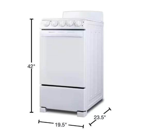 Summit Appliance 20 in. 2.3 cu. ft. Electric Range in White