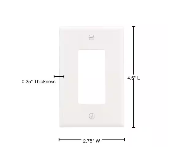 Leviton 1-Gang White Decora/Rocker Plastic Standard Wall Plate (1-Pack) 80401-W