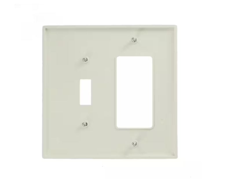 2-Gang White 1-Toggle / 1-Decora/Rocker Nylon Midway/Midsize Wall Plate (1-Pack) PJ126-W