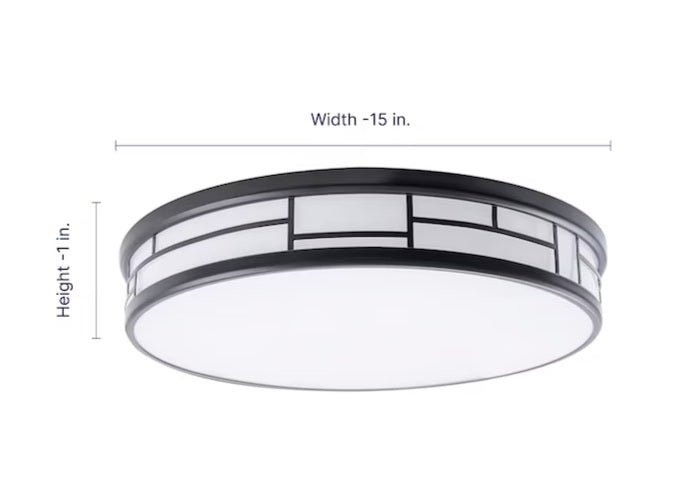 Project Source Adjustable Color Temperature 15-in Matte White Integrated LED Flush Mount Light