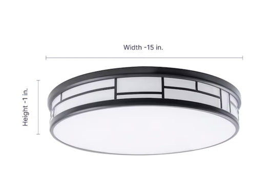 Project Source Adjustable Color Temperature 15-in Matte White Integrated LED Flush Mount Light