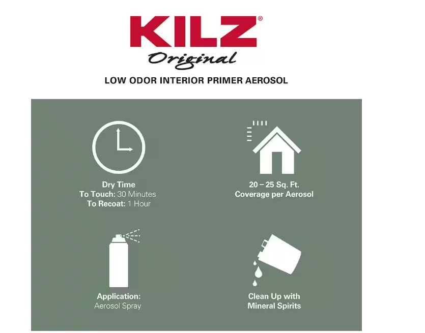 KILZ Original 13 oz. White Low-Odor Oil-Based Interior Primer Spray, Sealer, and Stain Blocker