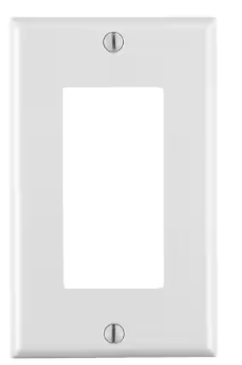 Leviton 1-Gang White Antimicrobial Decora/Rocker Plastic Standard Wall Plate (1-Pack) 80401-2AW